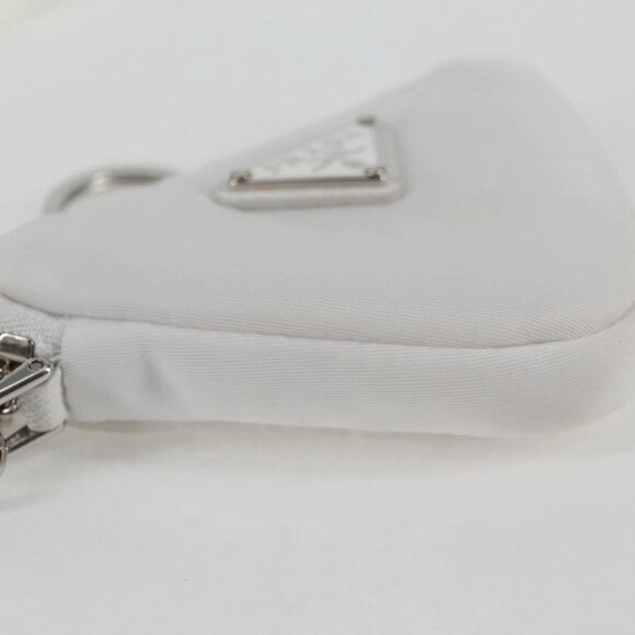 PRADA Shoulder Bag Nylon White Silver Auth 127895V - Picture 10 of 15